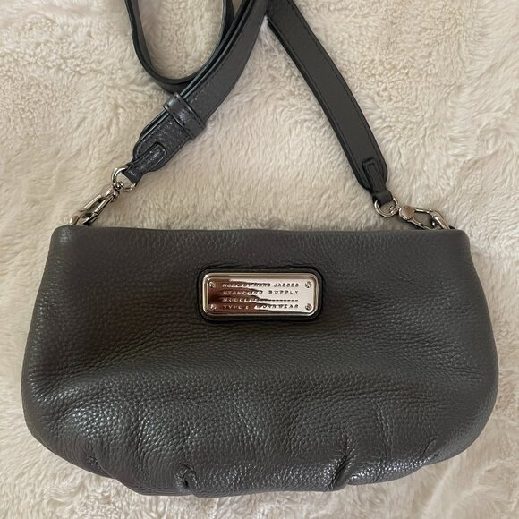Marc by Marc Jacobs Classic Q Percy Crossbody Gray Pebbles Leather Bag Small - Picture 2 of 13